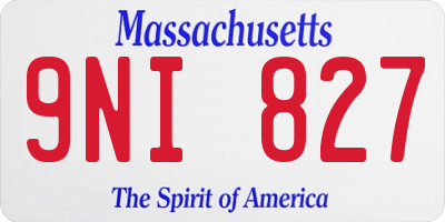 MA license plate 9NI827
