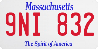 MA license plate 9NI832