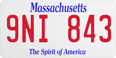 MA license plate 9NI843