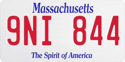 MA license plate 9NI844