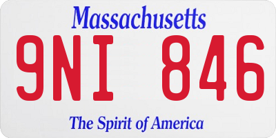 MA license plate 9NI846