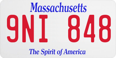 MA license plate 9NI848