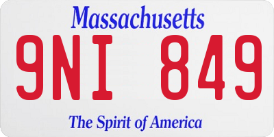 MA license plate 9NI849