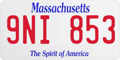 MA license plate 9NI853