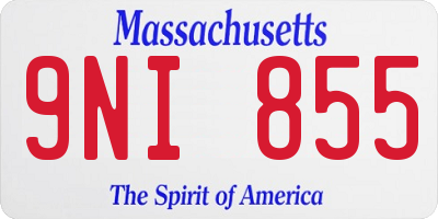 MA license plate 9NI855