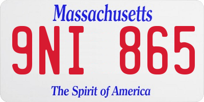 MA license plate 9NI865