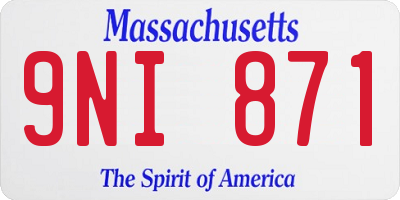MA license plate 9NI871