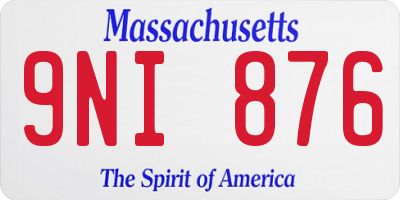 MA license plate 9NI876