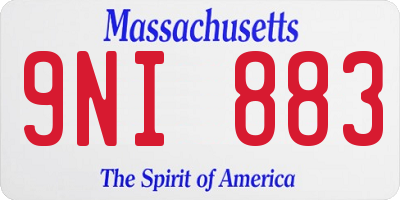 MA license plate 9NI883