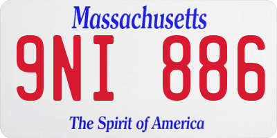 MA license plate 9NI886
