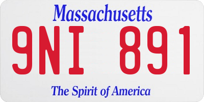 MA license plate 9NI891