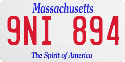 MA license plate 9NI894