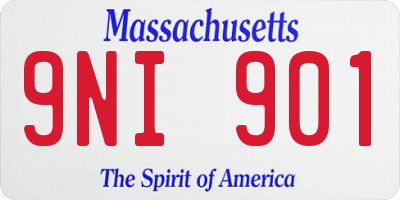 MA license plate 9NI901