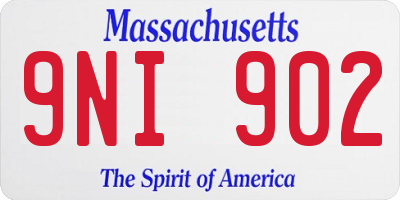 MA license plate 9NI902