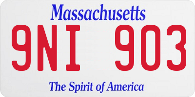 MA license plate 9NI903