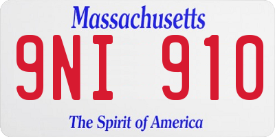 MA license plate 9NI910