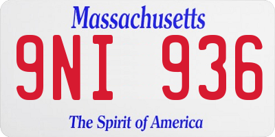 MA license plate 9NI936