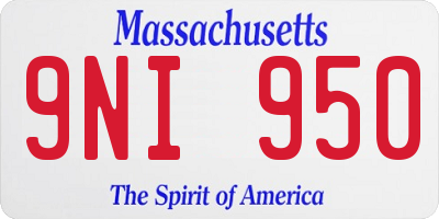 MA license plate 9NI950