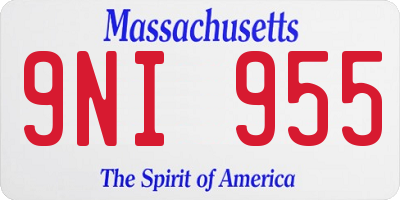 MA license plate 9NI955