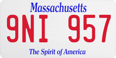 MA license plate 9NI957