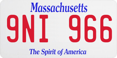 MA license plate 9NI966