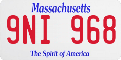 MA license plate 9NI968