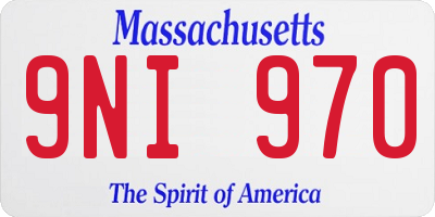 MA license plate 9NI970