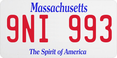 MA license plate 9NI993