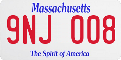 MA license plate 9NJ008