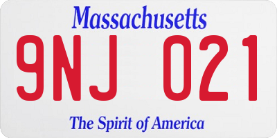 MA license plate 9NJ021