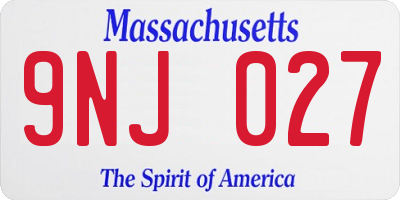MA license plate 9NJ027