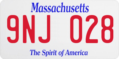 MA license plate 9NJ028