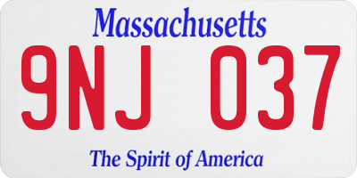 MA license plate 9NJ037