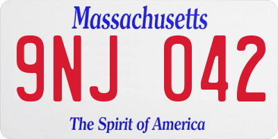 MA license plate 9NJ042