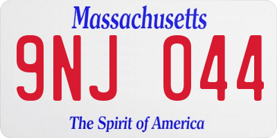 MA license plate 9NJ044