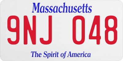 MA license plate 9NJ048