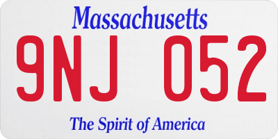 MA license plate 9NJ052