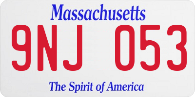 MA license plate 9NJ053