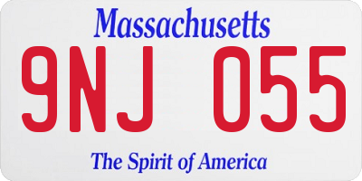 MA license plate 9NJ055
