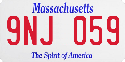 MA license plate 9NJ059