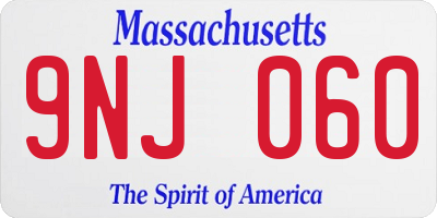 MA license plate 9NJ060