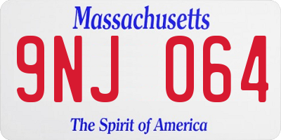 MA license plate 9NJ064