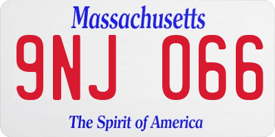 MA license plate 9NJ066
