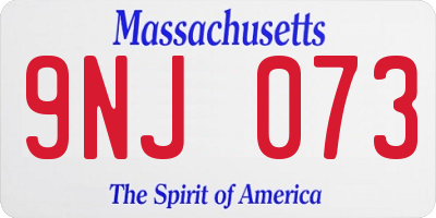 MA license plate 9NJ073