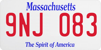 MA license plate 9NJ083