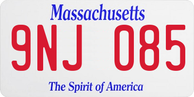 MA license plate 9NJ085