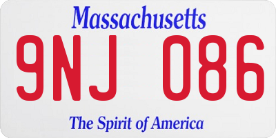 MA license plate 9NJ086