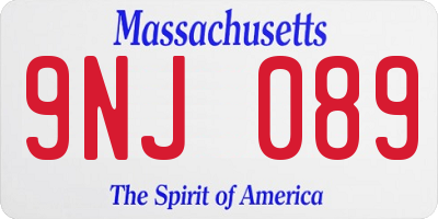MA license plate 9NJ089
