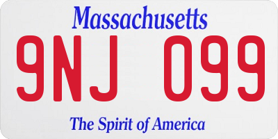 MA license plate 9NJ099