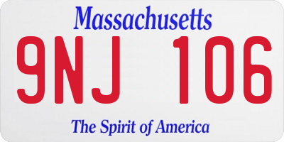 MA license plate 9NJ106